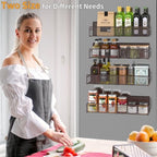 DTUQYX Magnetic Spice Rack for Refrigerator, 4 Pack 100% Metal Strong Magnet Fridge Shelves, Space Saving Spice Organizer, No Drilling Moveable Home Kitchen Laundry Room Storage Organization, Brown - Image 5