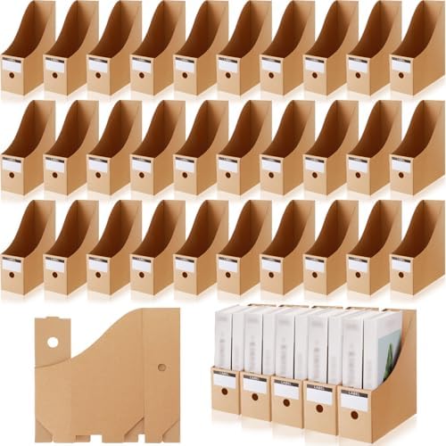 Geyee 50 Pcs Cardboard Magazine Holder Magazine File Holder, Brown by Geyee