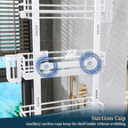 Consumest Over The Door Shower Caddy - 5 Tier Adjustable Shower Organizer Hanging with 2 Toothbrush Holders & 4 Hooks, Rustproof Organizer Shelf, Storage Rack for Bathroom, White - Image 5