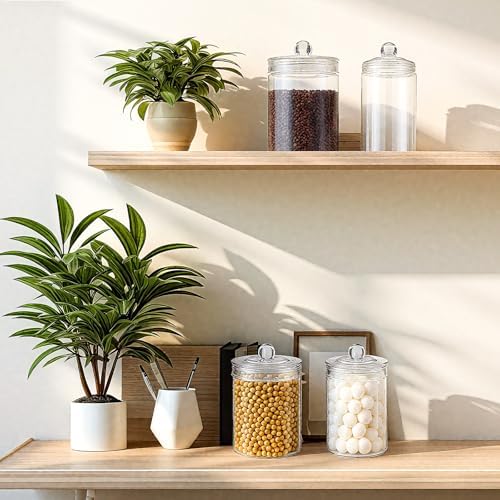 Geiserailie 4 Pcs Clear Plastic Medical Jars with Lids Storage Containers - Image 3