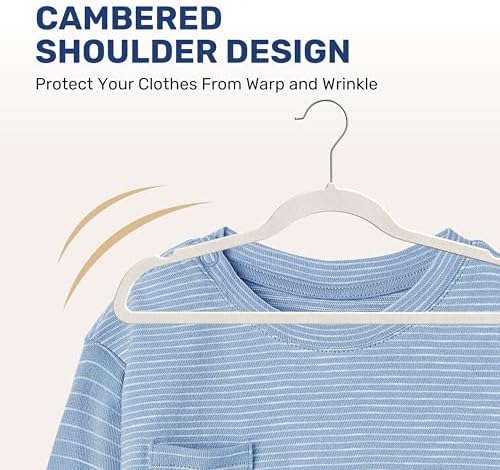 YSSOA 70 Packs Velvet Hangers, Non Slip Space Saving Suit Hangers, Heavy Duty Clothes Hangers with 360° Rotatable Hook for Coats, Pants, White - Image 6