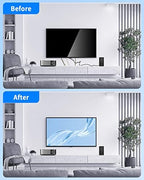 Recessed Outlet Box for Wall Mount TV, Behind TV Outlet Box with Dual Power Receptacle, in Wall Cable Management Kit, TV Cord Hider for Home Office, White - Image 3