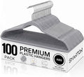 SMARTOR Plastic Hangers 100 Pack - Thin Hangers for Space Saving - Gray by Smartor