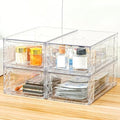 4 Pack Acrylic Storage Drawers, Clear Stackable Storage Drawers, Acrylic Organizers Drawers for Under Sink, Pantry, Bathroom, Makeup Organizers Cosmetic Display,Classroom Storage Organization, Medium by Unknown