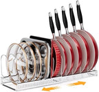 MUDEELA Expandable Pot Pan Lid Organizers inside Cabinet, 12 Divider-Silver by MUDEELA