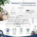 Cinnvoice Rock Display Case 30 Grids,Transparent Border,Mountain Style - Image 2