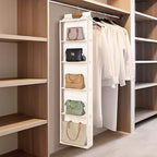 Syeeiex Over the Door Purse Organizer with Zippers, 5 Mesh Shelves, Beige - Image 5