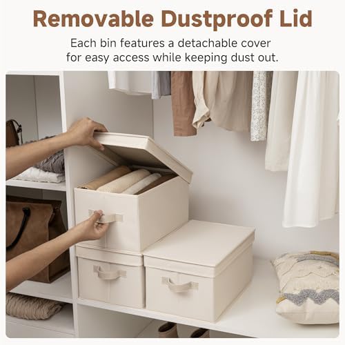 StorageWorks Storage Bins with Lids, Storage Basket with Lid, Closet Bins - Image 2