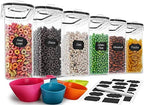 M MCIRCO 6 Piece 4L /135.2oz Cereal Container Set, Food Storage Containers by MMCIRCO
