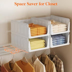 Lifewit Stacking Closet Organizers Shelf for Clothes 6 Pack 16.1" Depth - Image 6