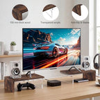 Dual Monitor Riser, Acrylic Monitor Riser, Adjustable Angle & Length Computer Monitor Stand, Wide Desk Shelf for Top of Desk for Home Office_Wood Look Small - Image 6