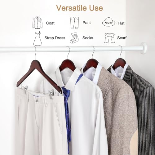 TOPIA HANGER Wooden Suit Hangers with Adjustable Metal Clips (20 Pack), Solid Wood Clothes Hangers, 360° Swivel Hook, Premium Retro Finish Pants Hangers for Clothes Coat, Jeans, Blouse- Cherry CT28M20 - Image 5