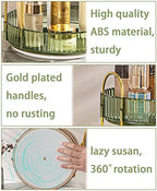 shuang qing Rotating Makeup Organizer for Vanity, High-Capacity Skincare Make Up Storage Perfume Organizers Cosmetic Dresser Organizer Countertop 360 Spinning (Green, 3 Tier) - Image 3