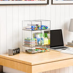 Yieach 5 Set Clear Stackable Storage Drawers and Acrylic Drawer Organizer,BPA Free Baby Bottle Organizer for Countertop and Bottle Station Organizer for Breast Pump Parts,Pacifier and Baby Accessories - Image 7