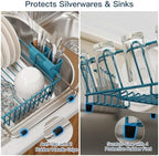 MAJALiS Blue Expandable Dish Drying Rack Over Sink with Extra Drying Mat - Image 5