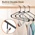 HOUSE DAY Black Plastic Hangers 500 Pack, Slim Space-Saving Clothes Hangers - Image 3