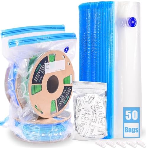OVV3D Filament Storage Bags Kit 105pcs, 50 Bags without Pump, PLUS SIZE 32x34cm 3D Printer Filament Storage Vacuum Sealed Kit with Desiccants for 3D Filament Storage or Using After Filament Dryer Box by OVV3D