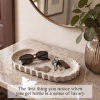 Hushee Travertine Vanity Tray with Scalloped Pattern Edge, 10"x5" - Image 4