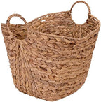 Household Essentials ML-4002 Tall Water Hyacinth Wicker Basket with Handles | Natural, Brown, Natural by HouseholdEssentials