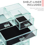 Sorbus Makeup Organizer, 6-Drawer Acrylic 2-Piece Set (Teal Thrill) - Image 6
