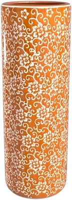 Red Lantern 24" White Flowers on Orange Umbrella Stand by RedLantern