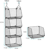 X-cosrack 4 Tier Hanging Closet Organizer Foldable Hanging Storage Basket - Image 5