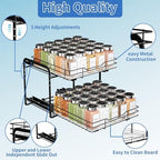 BOIVSHI 2-Tier Spice Rack Organizer, Pull Out Spice Rack for Cabinet, Height Adjustable Heavy Duty Metal Basket for Inside Cabinet & Pantry (11.5''Wx10.5''Dx9.5''H) - Image 5