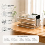 Clear Acrylic Desk Organizer with Pencil Holder – Paper Tray Office Storage - Image 6
