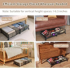 Under Bed Storage with Wheels, 31.5in / 35L Large Rolling Underbed Storage, Underbed Drawer on Wheels, Tool-free Assembly Metal Under Bed Drawers Organizer Container for Bedroom Shoes Clothes Toys - Image 6