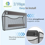 MINDEPOT Magnetic Wall File Organizer, Hanging File Holder, 3 Pack, Black - Image 3