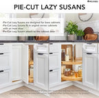 Rev-A-Shelf 24" Pie-Cut Dual Tier Plastic Lazy Susan Organizer for Diagonal Corner Base Cabinets, Rotating Shelves for Kitchen Organization, 24" W x 14.38" D x 26" H, White, LD-2942-24-11-1 - Image 3