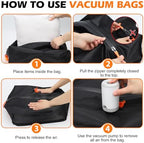 Fantictas Travel Vacuum Bags, 2 Pack, 24L Each with Cordless Pump - Image 6