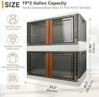 Storage Bins, Cabinet with Lids, Extra Large Useful Box, 19 Gallons (72L) Capacity (Each One), 2 Packs, Collapsible, Transparent, Home Organizer - Image 2