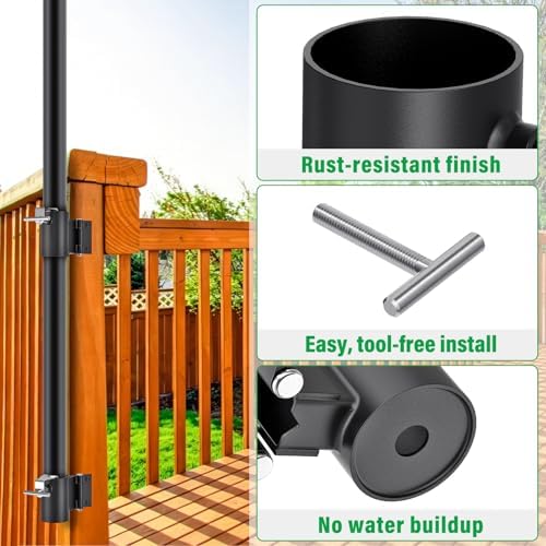 Deck Railing Umbrella Holder for 1-2" Patio Umbrella Poles - Image 6