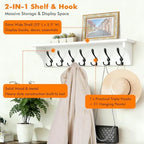 Felibeaco 33" Coat Rack with Shelf Wall Mount, 7 Triple-Hooks,Pre-Assembled - Image 2