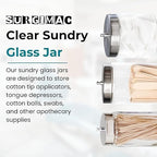 SurgiMac Glass Sundry Jar with Lid, 4.25 x 7 inch, Clear Storage Container, Compact & Durable, for Cotton Balls & Supplies | 6 Count - Image 2