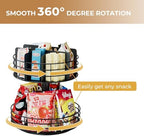 Snack Organizer - Versatile Snack Storage 2 Tier Lazy Susan with Convenient Grab-and-Go Design, Metal Snack Holder for Home, Office, Breakroom, 11.85" L x 11.85" W x 13.3" H (Matte Black) - Image 6