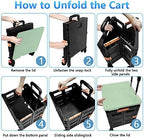 FELICON SELORSS Foldable Utility Cart Folding Portable Rolling Crate-Green - Image 4