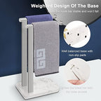 NearMoon Hand Towel Holder with Balanced Marble Base, SUS304 Stainless Steel Stand Towel Ring L Shape Hand Towel Rack Free-Standing Towel Bar for Bathroom Kitchen Countertop(Double Rod Brushed Nickel) - Image 4