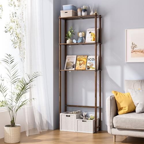 AmazerBath Bamboo Over The Toilet Storage Shelf, 3-Tier Over Toilet Bathroom Organizer Rack, Bathroom Shelves Over Toilet, Space Saver, Walnut Brown - Image 6