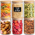 ComSaf Glass Storage Containers with Lids 1 Qt, Set of 6 Food Storage Jars by ComSaf
