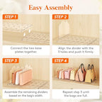 Lifewit Purse Organizer for Closet, Adjustable Clear Handbag Shelf Dividers - Image 6