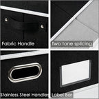 PRANDOM Storage Boxes with Lids [3-Pack] Fabric Collapsible Storage Bins Organizer Containers Baskets Cube with Cover for Home Bedroom Closet Office Nursery Black（23.4X15.9X11.5 - Image 6