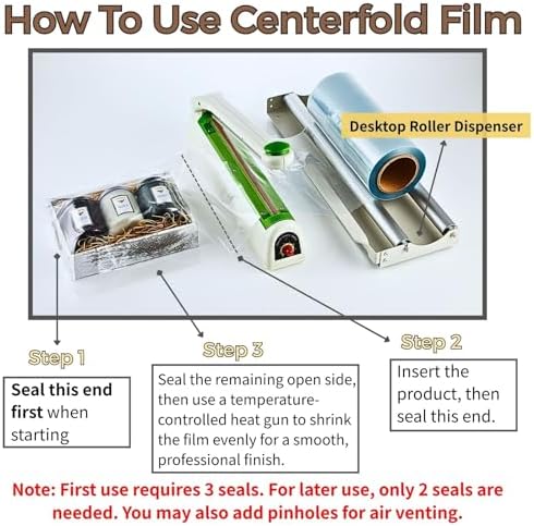 Weiwei - 45cm Desktop Shrink Wrap Film Roller Dispenser – Fits Up to 18” Rolls, Perfect Match with Heat Sealer - Image 5