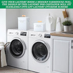 2 Pcs Farmhouse Metal Laundry Detergent Pod Container, Dryer Sheet Holder - Image 4