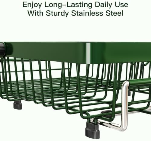 MAJALiS Green Expandable Dish Drying Rack Over The Sink with Anti Slip Grip - Image 5