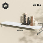 BAMEOS Floating Shelves, 35 in W x 7in Wide Display Shelf with Invisible Brackets, Set of 2 | Gallery Wall & Accent Décor Shelf for Bedroom, Living Room & Entryway White - Image 3