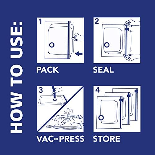 Hefty Shrink-Pak Vacuum Storage Bags – For Clothes, Pillows, Towels, Blankets & More – Space Saver Vacuum Suction Sealer Bags for Home or Travel – 4 Jumbo Cubes, 43.5 x 34 x 18 Inches - Image 4