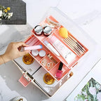 Kinsorcai 12'' Three-Layer Clear Plastic Storage Box/Tool Box, Multipurpose Organizer and Portable Handled Storage Case for Art Craft and Cosmetic (White) - Image 6