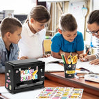 Pencil Dispenser for Classroom Stainless Steel Pencil Holder for Desk, Pencil Dispenser Set with Silicone Organizer & 4 Stickers, Classroom Must Haves Teacher Homeschool Office Supplies - Image 7
